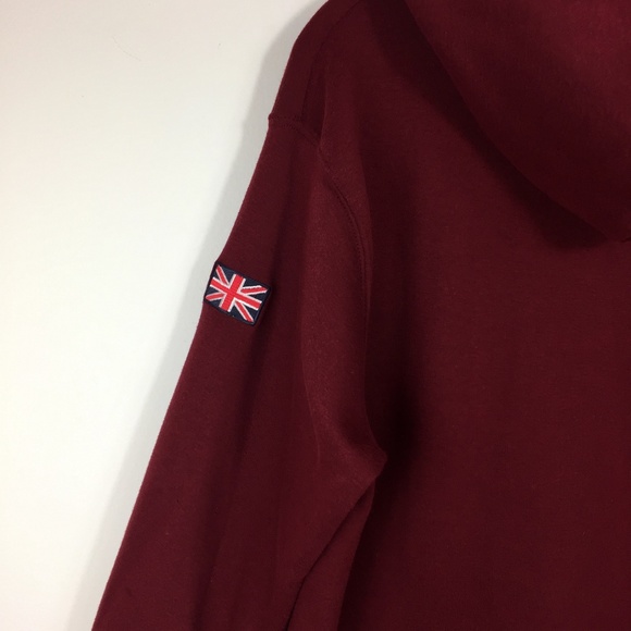 London England Burgundy Full Zip Hoodie - Picture 5 of 6